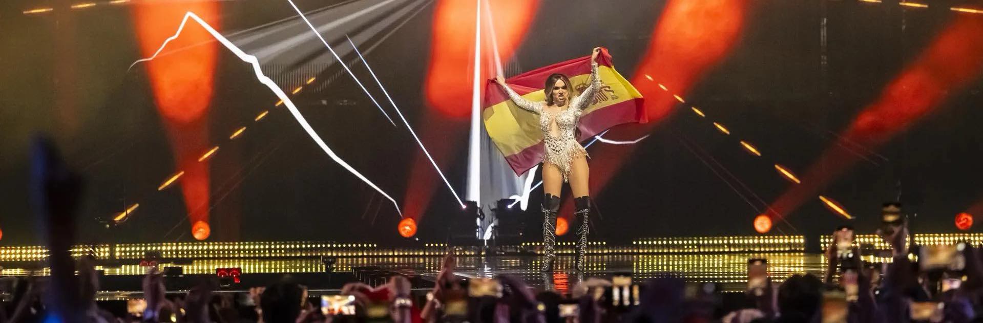 La representant d'Espanya, Melody, durant l'edició d'Eurovisió de 2025 (GEORGIOS KEFALAS/EFE)