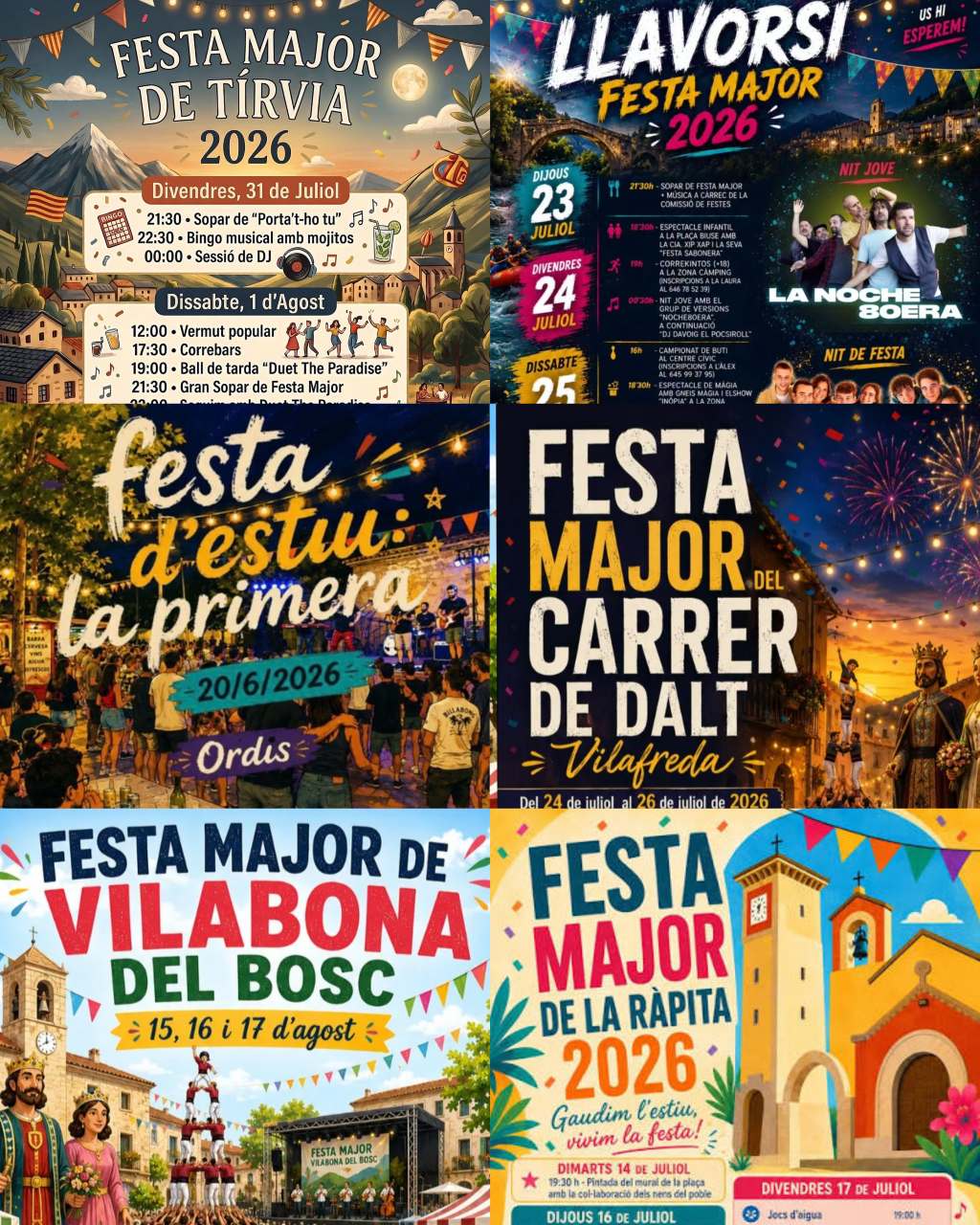Cartells de festa major fets amb intel·ligència artificial Cartells de festa major fets amb intel·ligència artificial