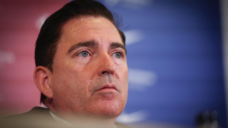 Xavi Pascual en la roda de premsa on comunica el seu segon adeu al Barça