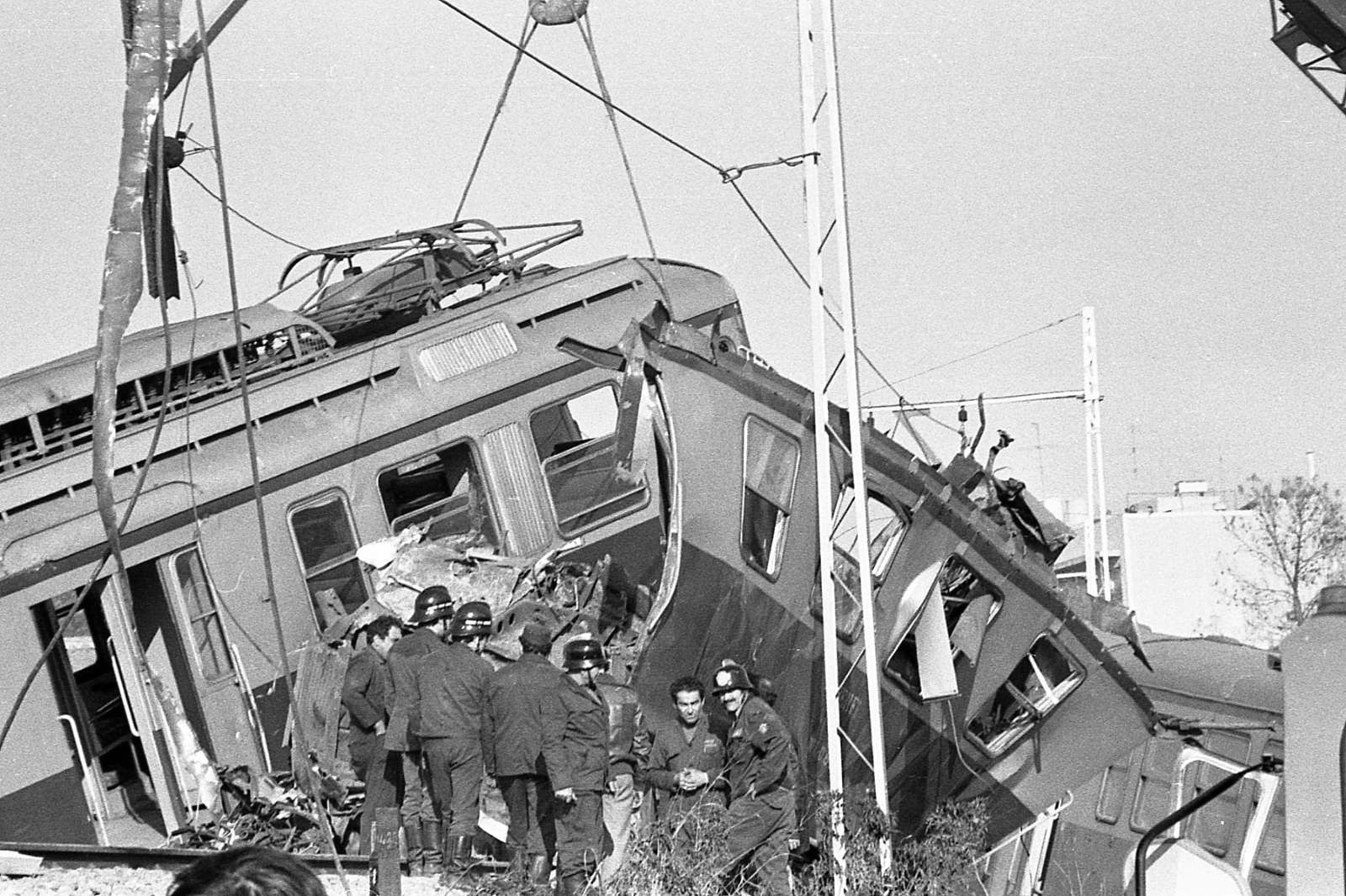Restes d'un dels trens després de l'accident Restes d'un dels trens després de l'accident