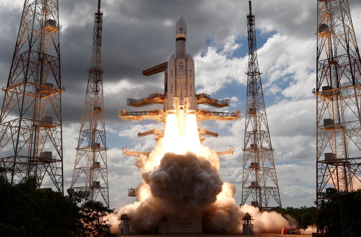 Imatge del llançament de la missió Chandrayaan-3 a la Lluna