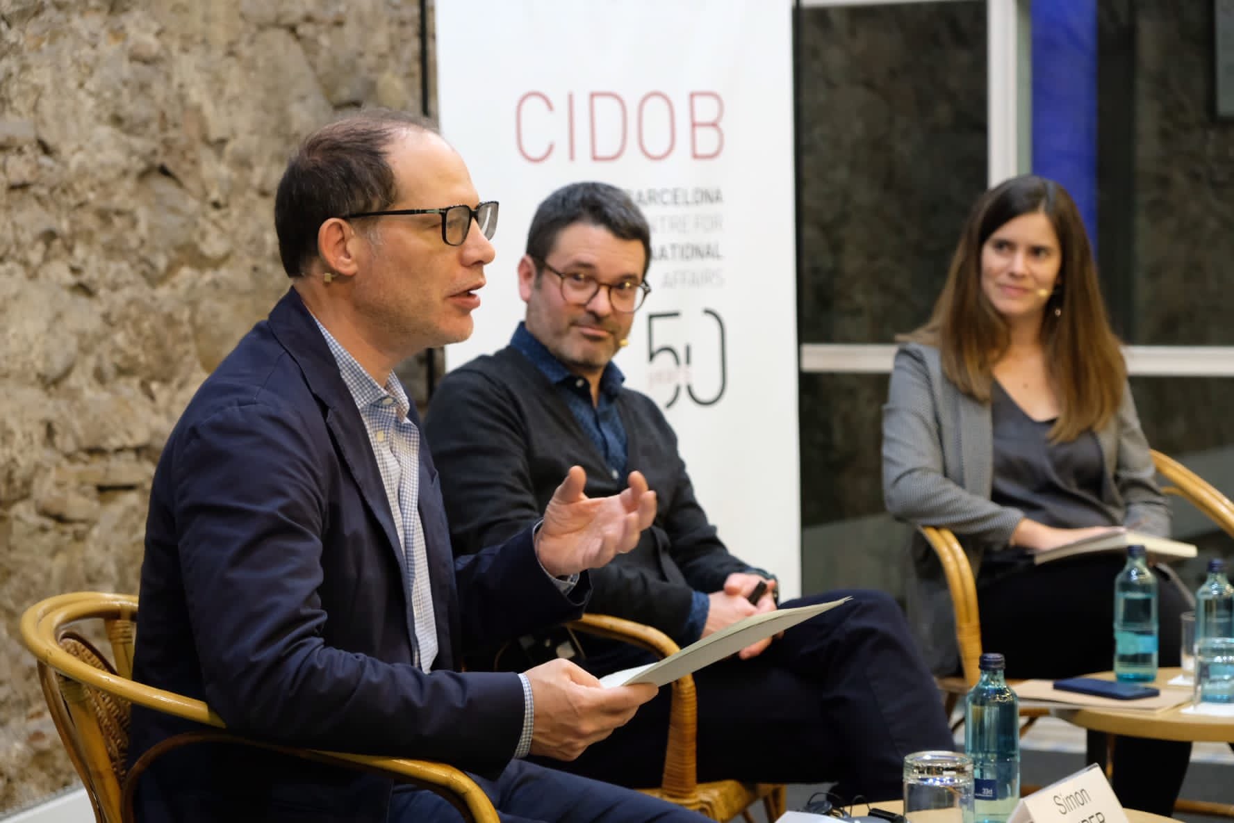 Kupper, durant la conferència al CIDOB