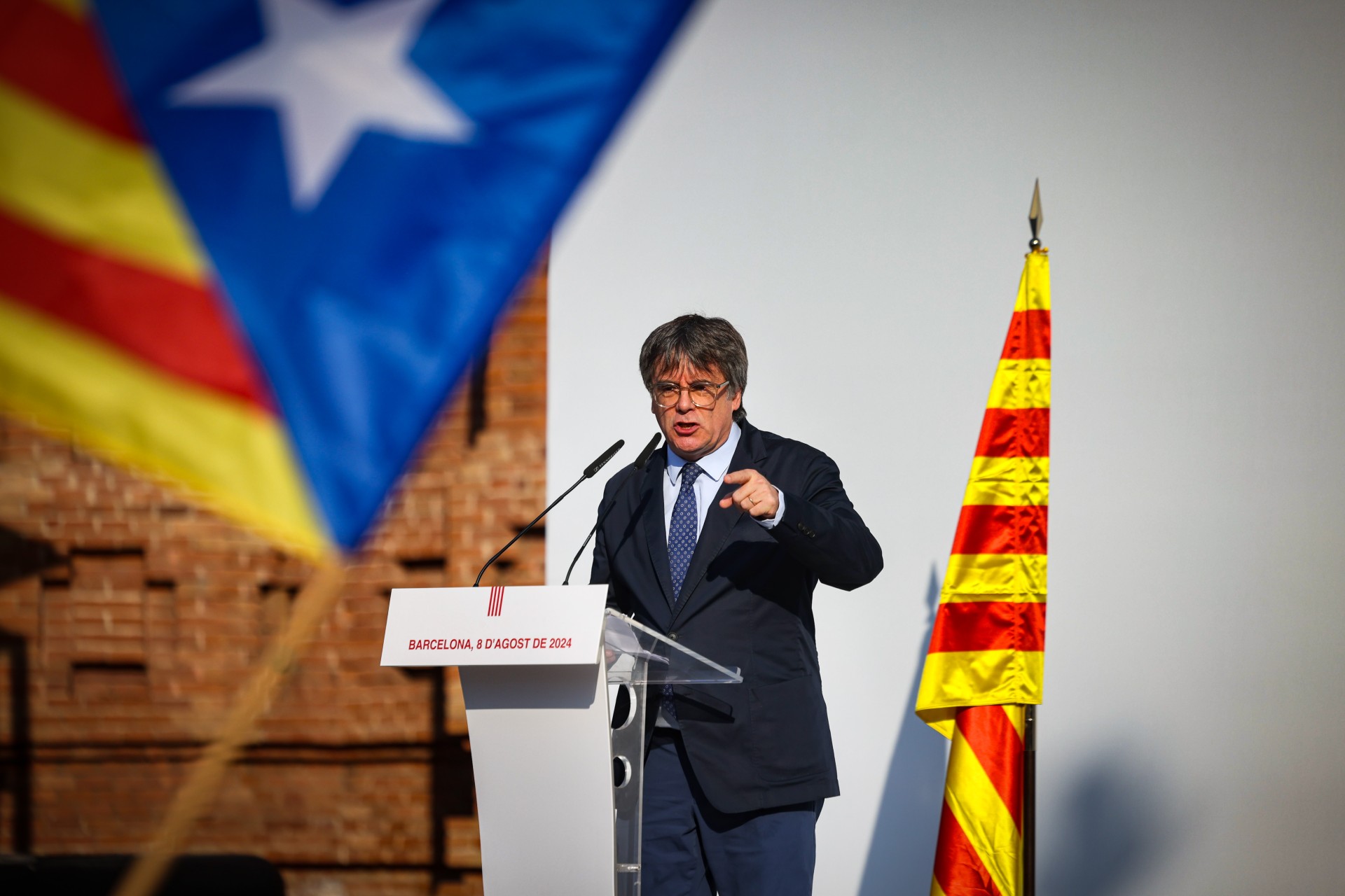 L'expresident Carles Puigdemont en la reaparició a Catalunya el 8 d'agost de 2024.