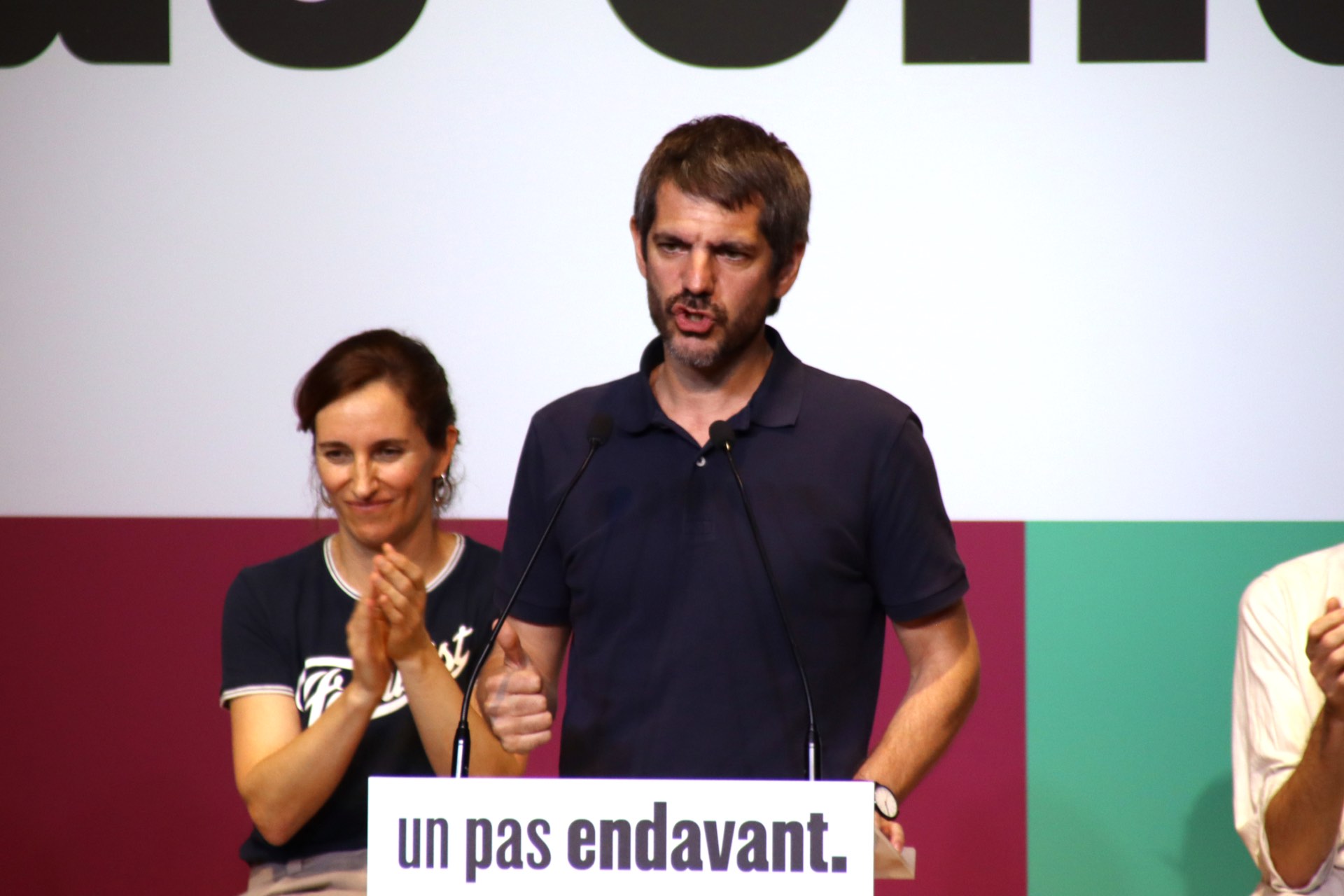 El ministre de Cultura, Ernest Urtasun, en un acte conjunt dels Comuns, Más Madrid, Esquerra Unida i Sumar aquest dissabte a Barcelona.
